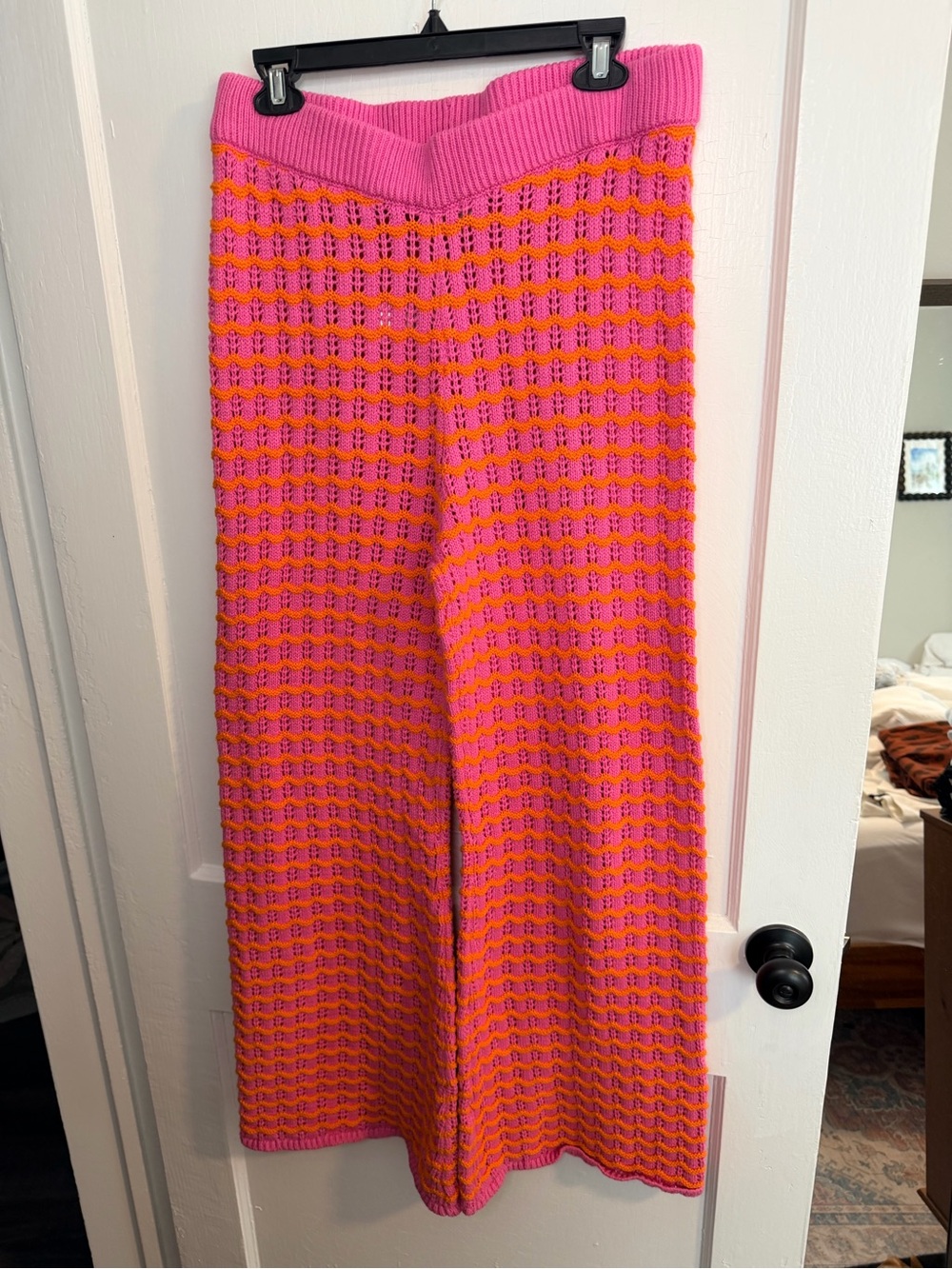 BDG Pink and Coral Knit Wide-Leg Pants with Matching Jacket - Picture 4 of 13